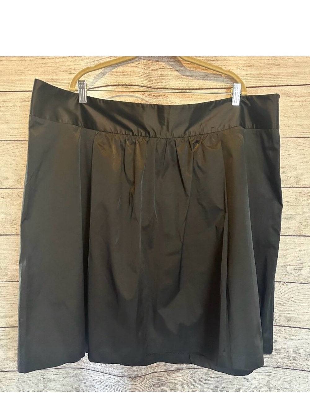 NWT Lane Bryant Black Satin A-Line Skirt Plus Size 24 Office Cocktail Holiday